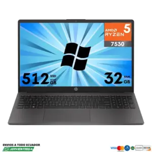 Laptop Hp 250 G10 Ryzen 5 7530U ssd 512 gb Memoria Ram 32 gb  Windows 11 | 34w