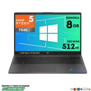 Laptop Hp 250 G10 Ryzen 5 7530U ssd 512 gb Memoria Ram 8 gb  Windows 11 | 30w