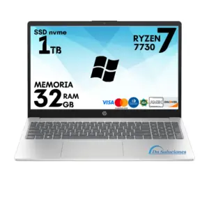 Laptop HP AMD Ryzen 7730u Ssd 1 Tb Memoria Ram 32 Gb 15.6″ Windows 11 | 68w