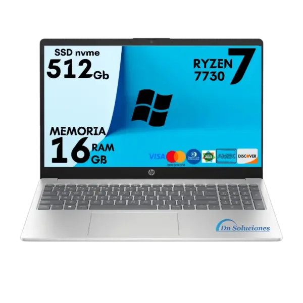 Laptop HP AMD Ryzen 7730u Ssd 512 Gb Memoria Ram16 Gb 15.6″ Windows 11 | 65w