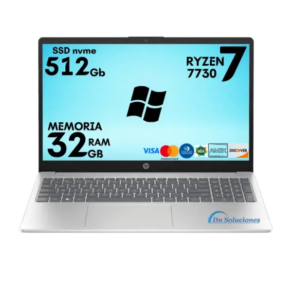 Laptop HP AMD Ryzen 7730u Ssd 512 Gb Memoria Ram 32 Gb 15.6″ Windows 11 | 66w