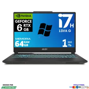 Laptop Msi Cyborg A13VE Core i7 13620H SSD 1 Tb Ram 64 Gb Nvidia RTX 6 Gb Windows |MSI3