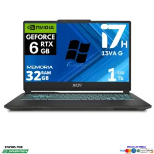 Laptop Msi Cyborg A13VE Core i7 13620H SSD 1 Tb Ram 32 Gb Nvidia RTX 6 Gb Windows |MSI2