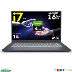 Msi Prestige 15 core i7 12va RTX 4 Ssd 1 Tb ram 16 gb video Gb Laptop Profesional |v2