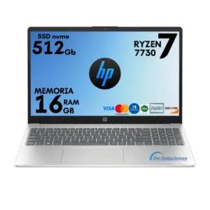 Laptop HP Ryzen 7 7730u | 16GB RAM | 512GB SSD | Rendimiento y velocidad | Ecuador | FreeDos | 65s