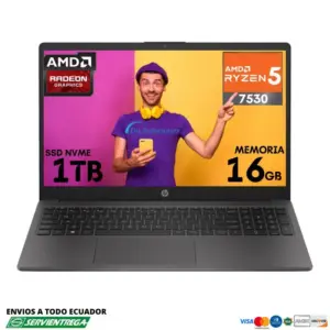 Laptop Hp 250 G10 Ryzen 5 7530U | SSD 1 Tb | Ram 16 Gb | Windows 11 | 32w