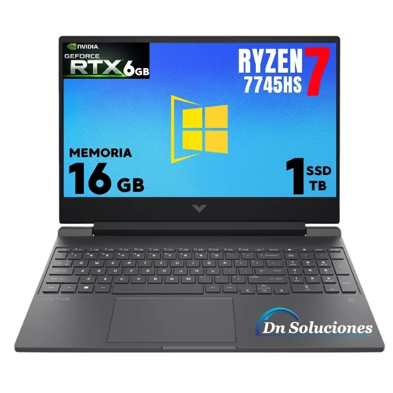 Laptop HP Victus Ryzen 7 7445HS RTX 4050 6 Gb | SSD 1TB RAM 16GB WINDOWS 11 | Ecuador |VR7HW