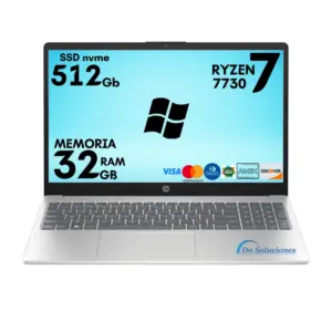 Laptop HP Amd Ryzen 7 7730U 32GB RAM 512GB SSD | Tumbaco - Quito - Envíos Ecuador | Windows 11 | 66w